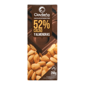 CHOCOLATE PURO 52% ALMENDRA 200GR S/GLUTEN (20 UND)