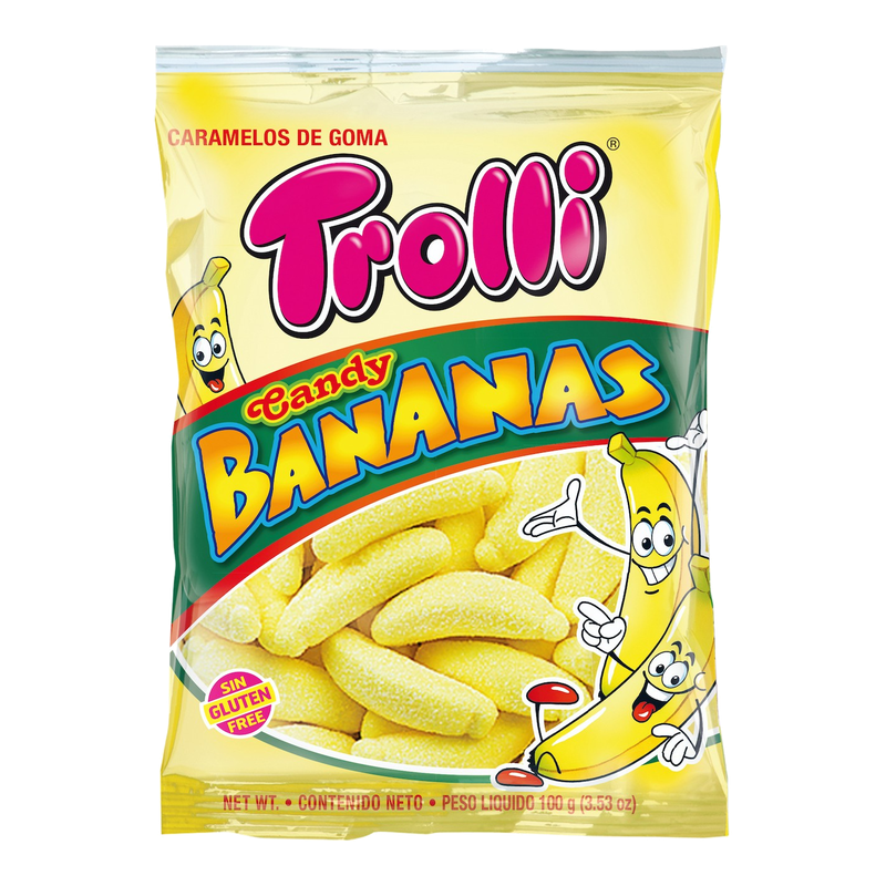 BOLSA BANANAS TROLLI 100GR (16 UND)