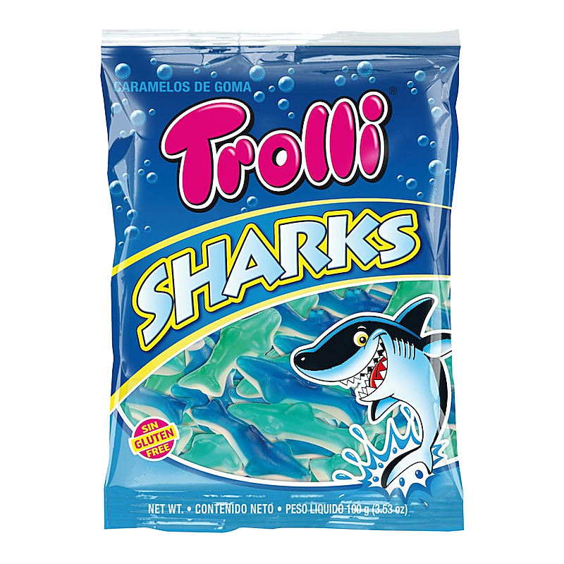 BOLSA SHARKS TROLLI 100GR (16 UND)