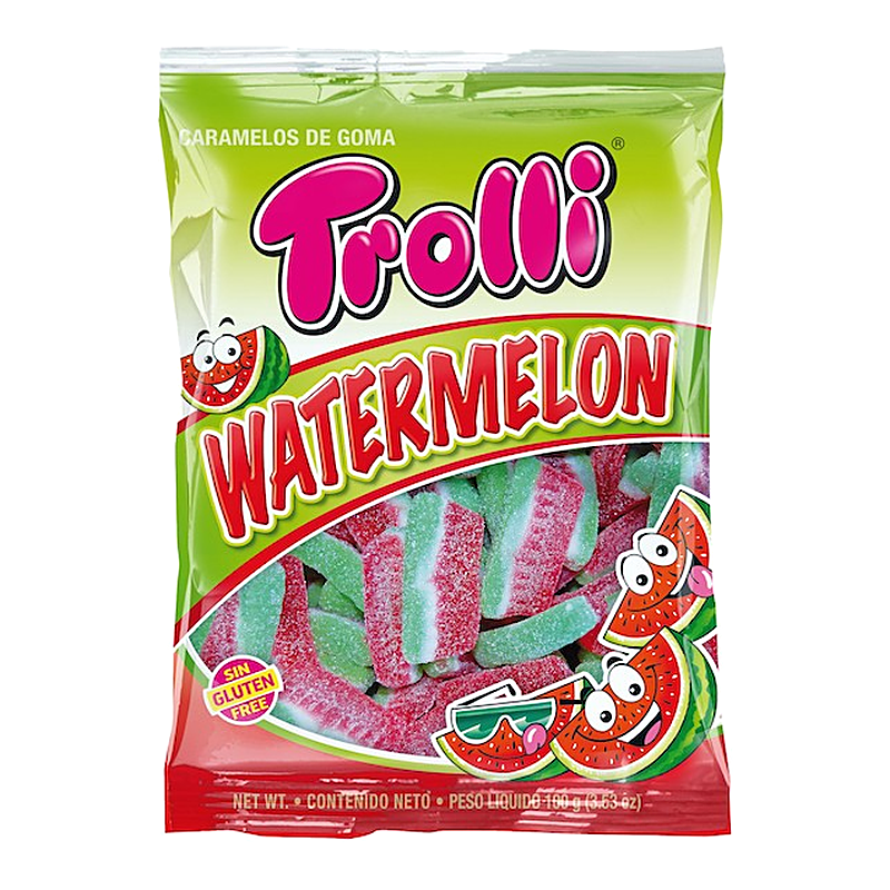 BOLSA WATERMELON TROLLI 100GR (12 UND)