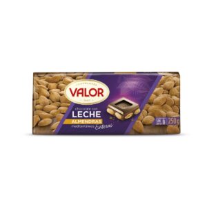 CHOCOLATE PURO LECHE ALMENDRA 250GR VALOR (20 UND)