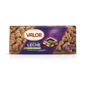 CHOCOLATE PURO LECHE AVELLANA 250GR VALOR (19 UND)