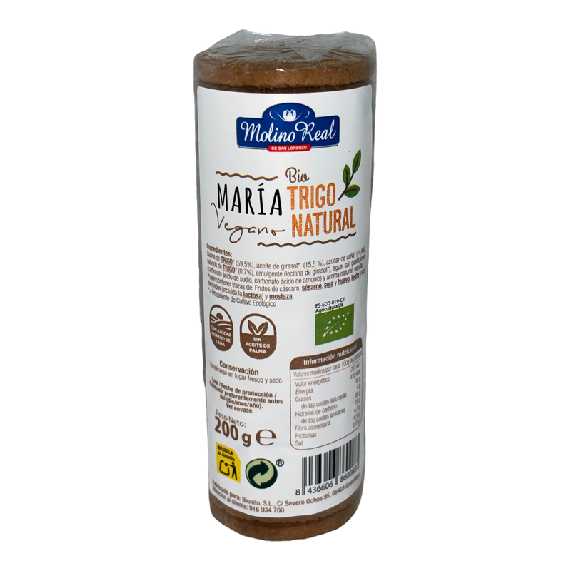 GALLETA MARIA TRIGO BIO 200 GRS MOLINO REAL (12 uds)