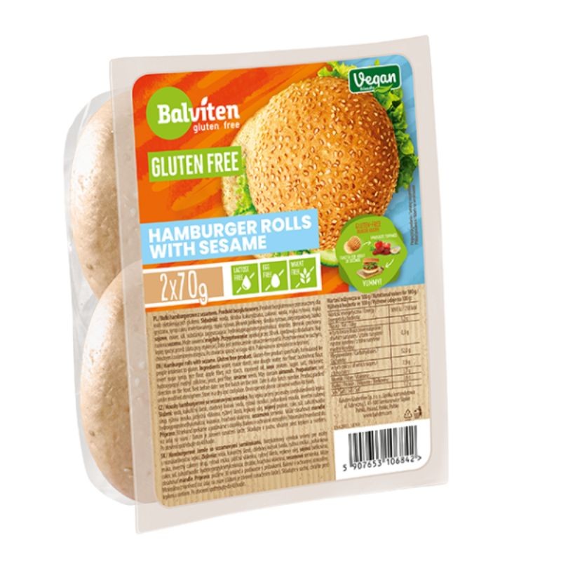 PANECILLOS PARA HAMBURGUESA CON SÉSAMO SIN GLUTEN 2x70 G