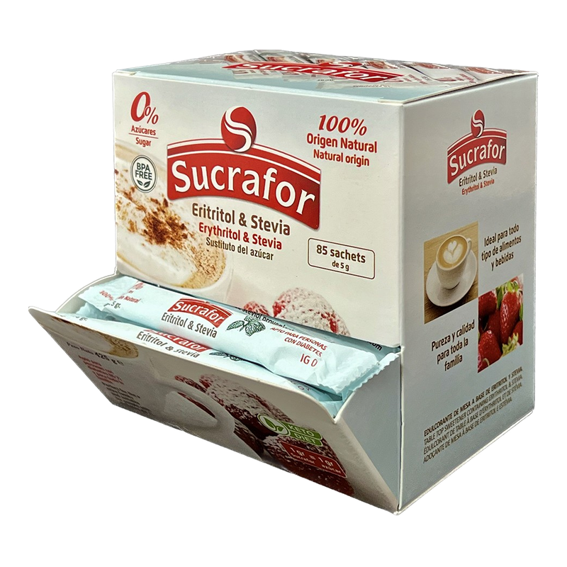 SUCRAFOR ERITRITOL Y STEVIA SACHET 85 UN*5GRS ( 8 UDS)