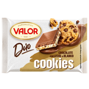 CHOCOLATE DÚO CON LECHE-BLANCO-COOKIES 130G (24)
