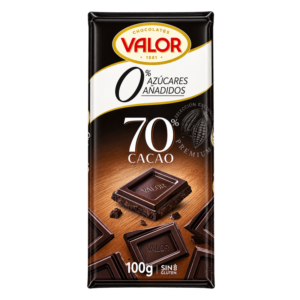 CHOCOLATE NEGRO 70% SIN AZUCAR 100GR