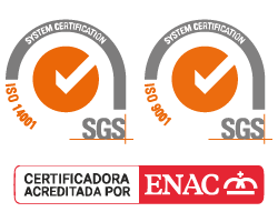 Certificado ISO 9001 por SGS Certificado ISO 14001 por SGS Acreditado por ENAC